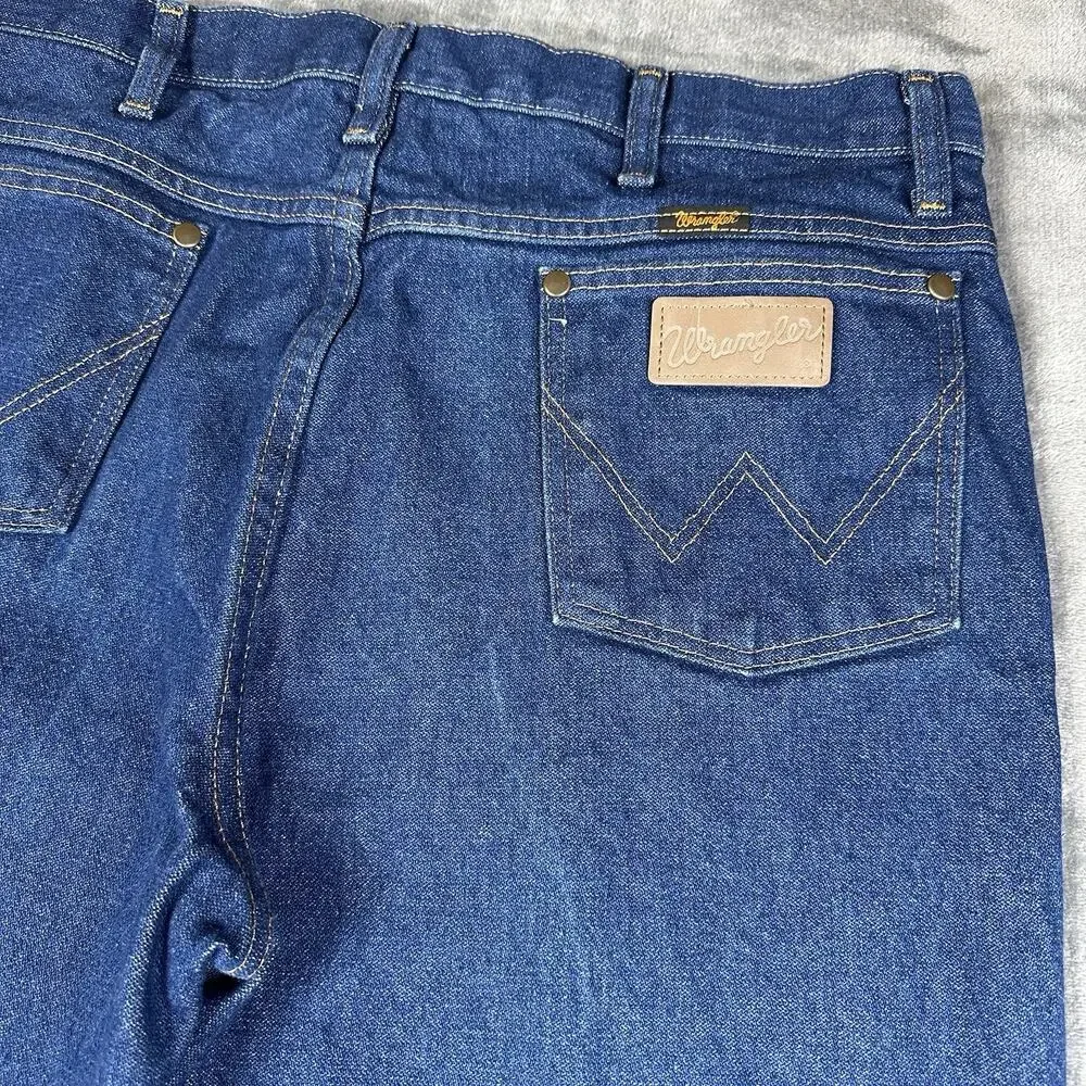 Wrangler Cowboy Cut Jeans Mens 35x30 Blue Dark Wash Slim Straight Denim 936PWD